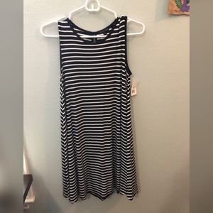 Short black and white stripe dress